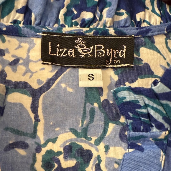 Liza Byrd Navy and White Floral Long Sleeve Maxi Dress - Picture 2 of 3